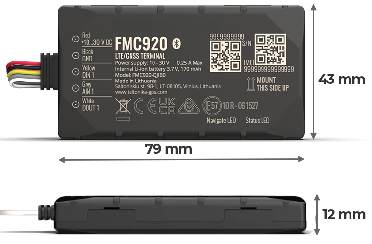 Dettagli del localizzatore GPS FMC920